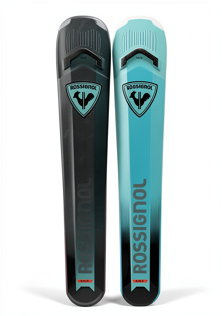 Rossignol Mens Blue Downhill Skis on a snowy mountain