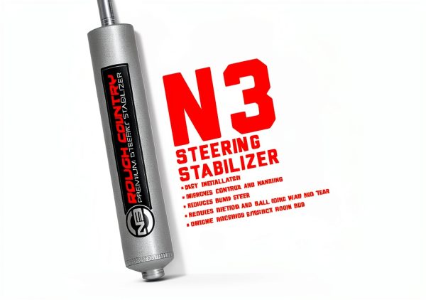 Front Steering Stabilizer Rough Country Chrome-1