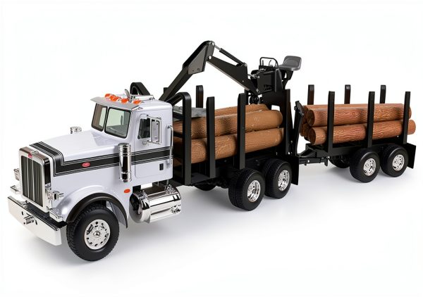 TOMY Big Farm Logging Truck Toy with Lights Sounds and Crane for Kids-0