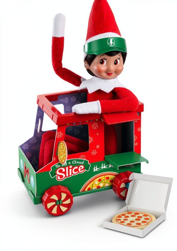 Elf on the Shelf Pizza Props Kit The Lumistella Toy Truck Set-0