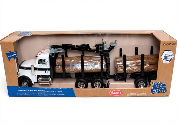 TOMY Big Farm Logging Truck Toy with Lights Sounds and Crane for Kids-2
