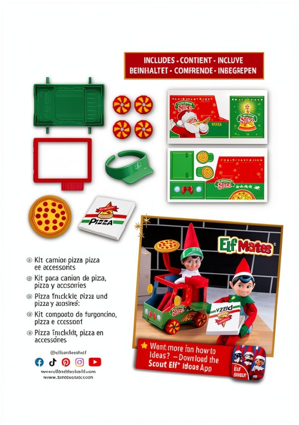 Elf on the Shelf Pizza Props Kit The Lumistella Toy Truck Set-1
