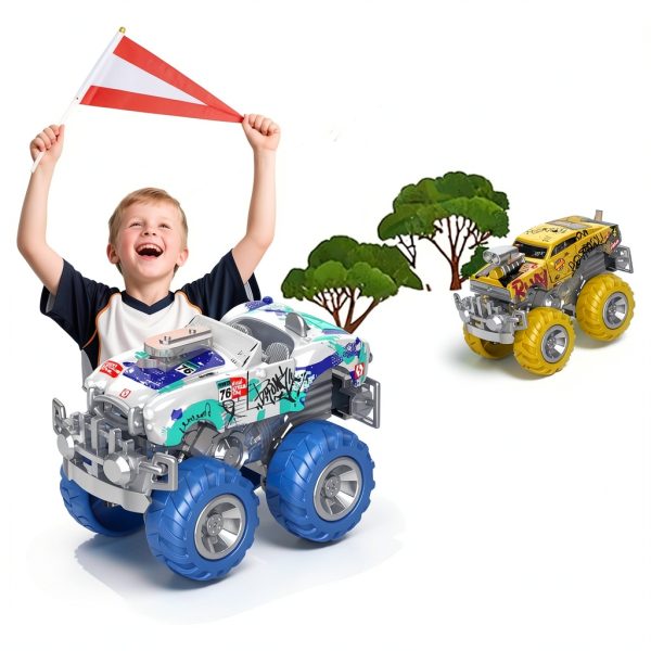 DIY Toy Car Set Cheerful Toys – Metal Body, Rubber Wheels, Pull‑Back-3