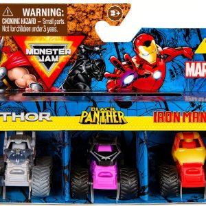 Spin Master Mini Marvel Monster Jam Truck 3‑Pack Die‑Cast Set-0