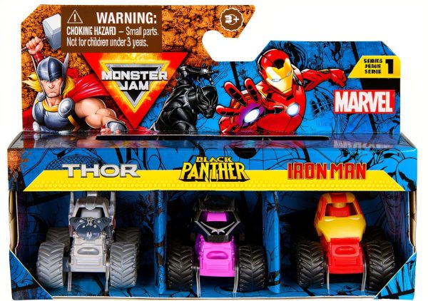 Spin Master Mini Marvel Monster Jam Truck 3‑Pack Die‑Cast Set-0