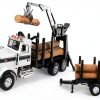 TOMY Big Farm Logging Truck Toy with Lights Sounds and Crane for Kids-1