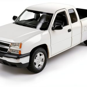 Diecast Metal Pickup Truck Motormax White 1/25 Scale Opening Doors-0