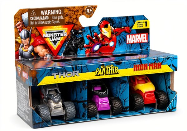 Spin Master Mini Marvel Monster Jam Truck 3‑Pack Die‑Cast Set-7