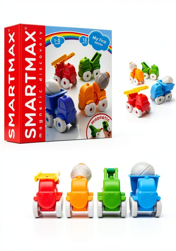 SmartMax Magnetic Discovery Vehicle Set 13-Piece Toddler STEM Building-0