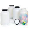 Hudson Exchange 1 Gallon Wide Mouth Plastic Jar with Cap, HDPE, Natural, 4 Pack-0