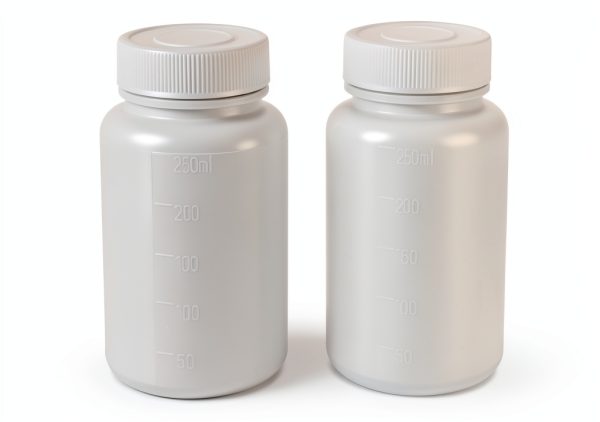 uxcell 2Pcs 250ml Plastic Wide Mouth Laboratory Reagent Bottle White-0