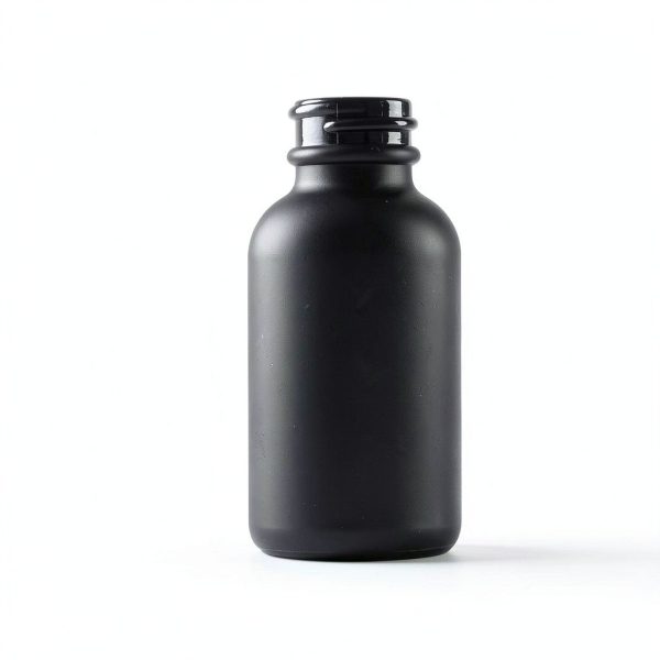 1 oz Glass Bottle by The Bottle Depot Boston Round Black Frosted-3