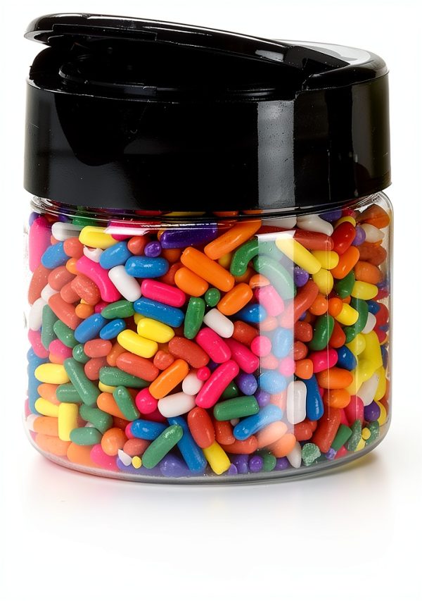 Juce Jugz VTM 1 oz Plastic Spice Jars with Black Flapper Lids 16 Pack-1