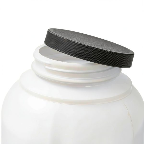 Hudson Exchange 1 Gallon Wide Mouth Plastic Jar with Cap, HDPE, Natural, 4 Pack-4